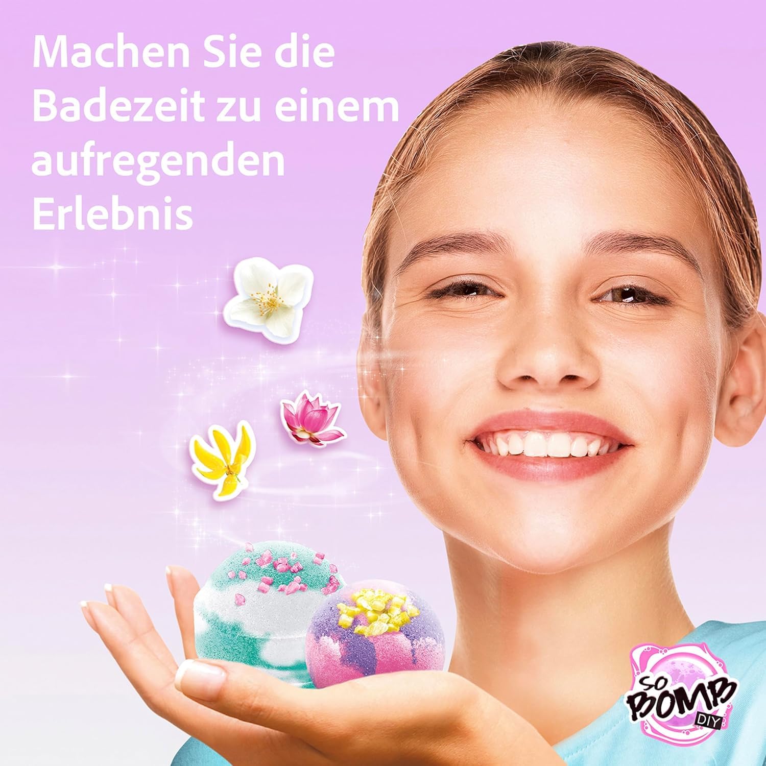 Canal Toys - So Bomb DIY - Zestaw 6 aromatycznych bombek do kąpieli - Gotowe w ciągu 1 godziny - Szybkoschnące - Perfumy i sole - Relaksująca atmosfera - Lawenda - Kreatywny wypoczynek i ręczna
