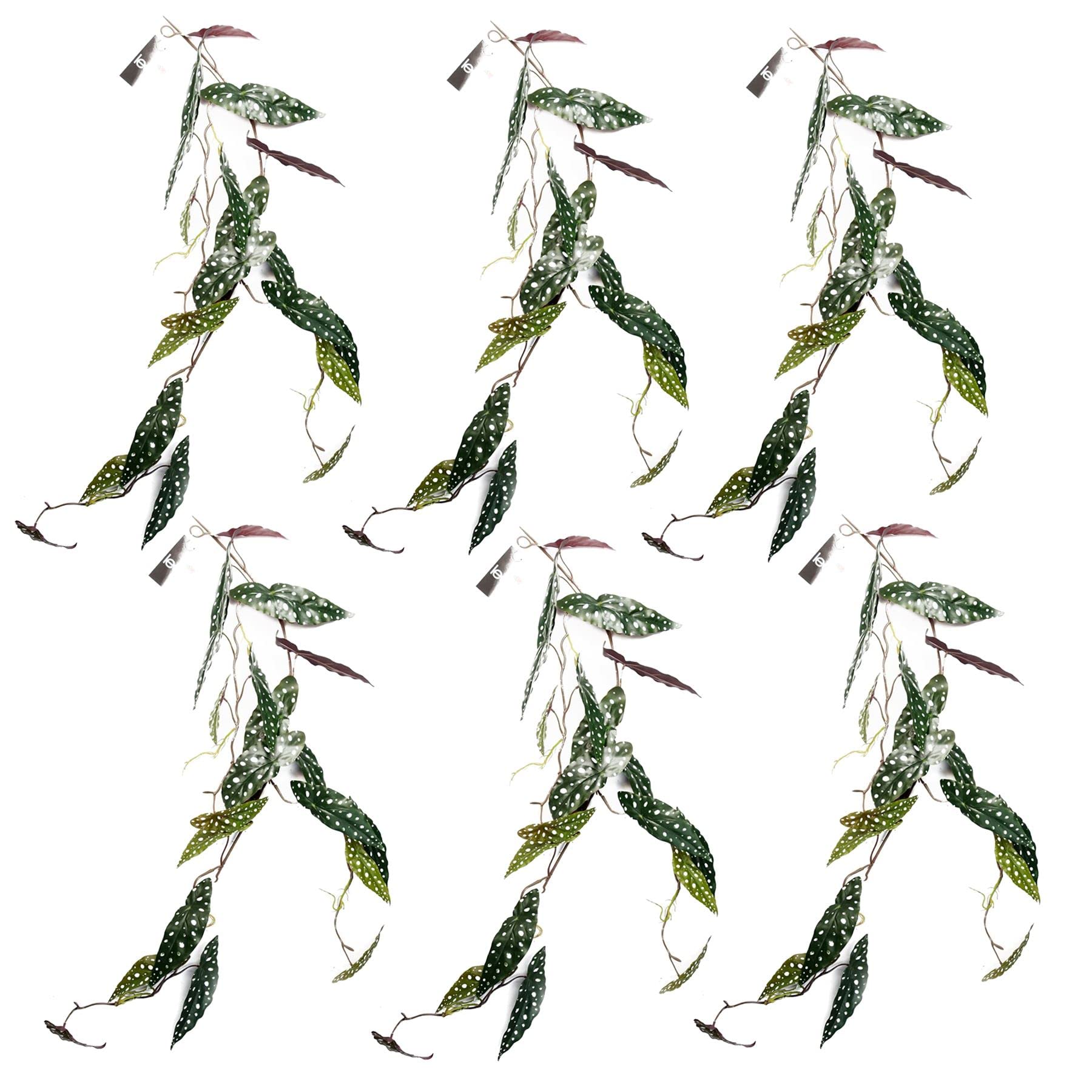 Artificial Hanging Trailing Begonia Maculata Spotted Plant - 6 x 110cm - Leaf