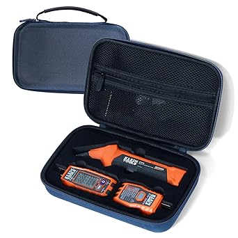 Case Compatible with Klein ET310 Tool AC Circuit Breaker Finder and RT250 , Electrical Tools Bag Storage Organizer with Zipper Mesh Pocket for Integrated GFCI Outlet Tester and Accessories (Box Only)