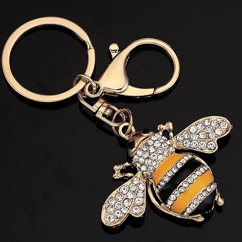Miniatura 3 de AHAETH Bumble Bee Jewelry - Llavero de abeja de abeja súper miel para mujer, Blanco