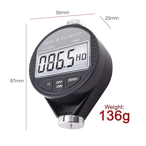 Miniatura 6 de Shore D - Medidor de dureza portátil 0-100HD Durómetro digital D para goma, neumático, plástico, plástico térmico, pisos, bola de bolos con pantalla