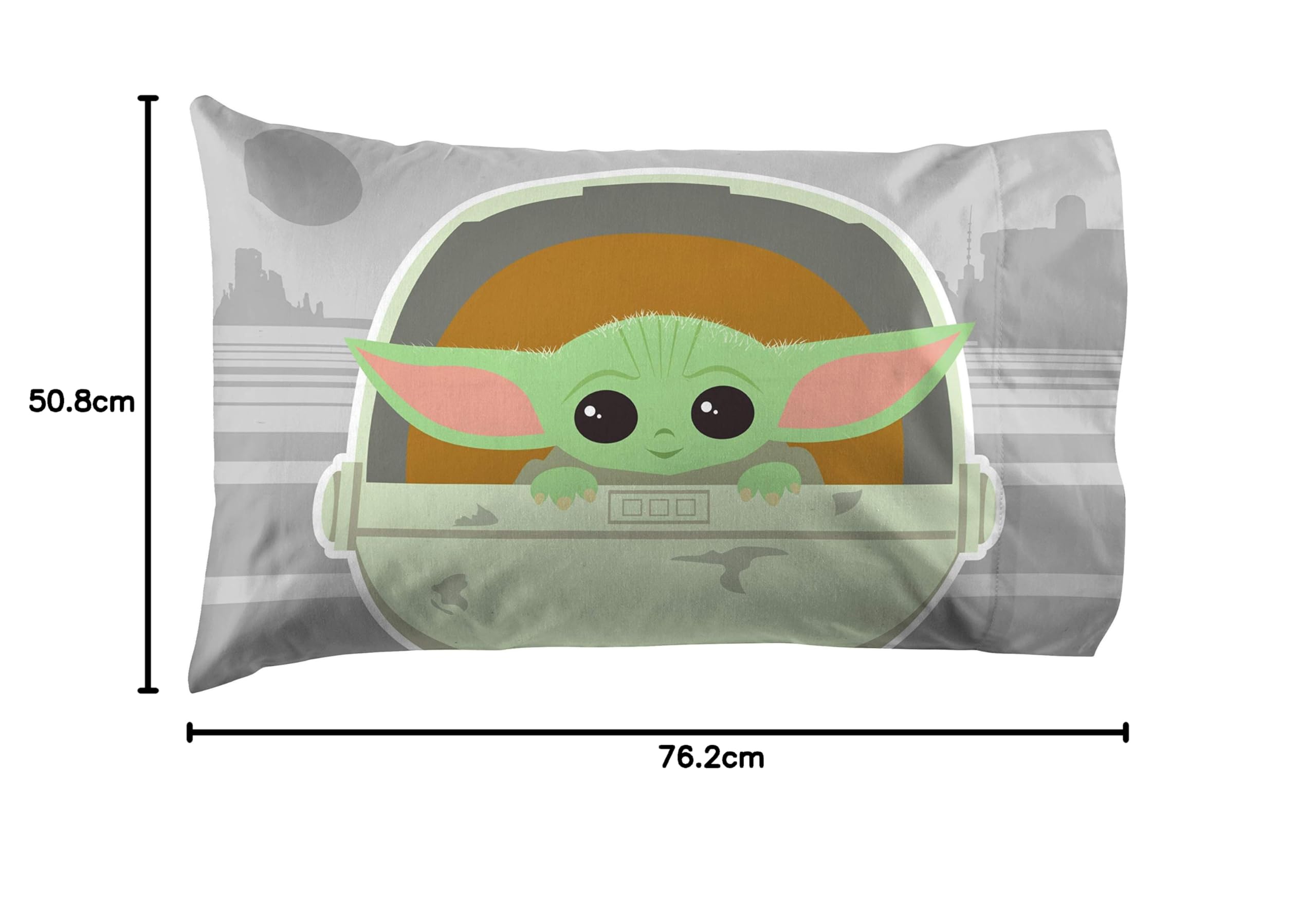 Star Wars The Mandalorian The Cutest Bounty 1 Pack Pillowcase - Double-Sided Kids Super Soft Bedding - Features The Child Baby Yoda (Official Star Wars Product)
