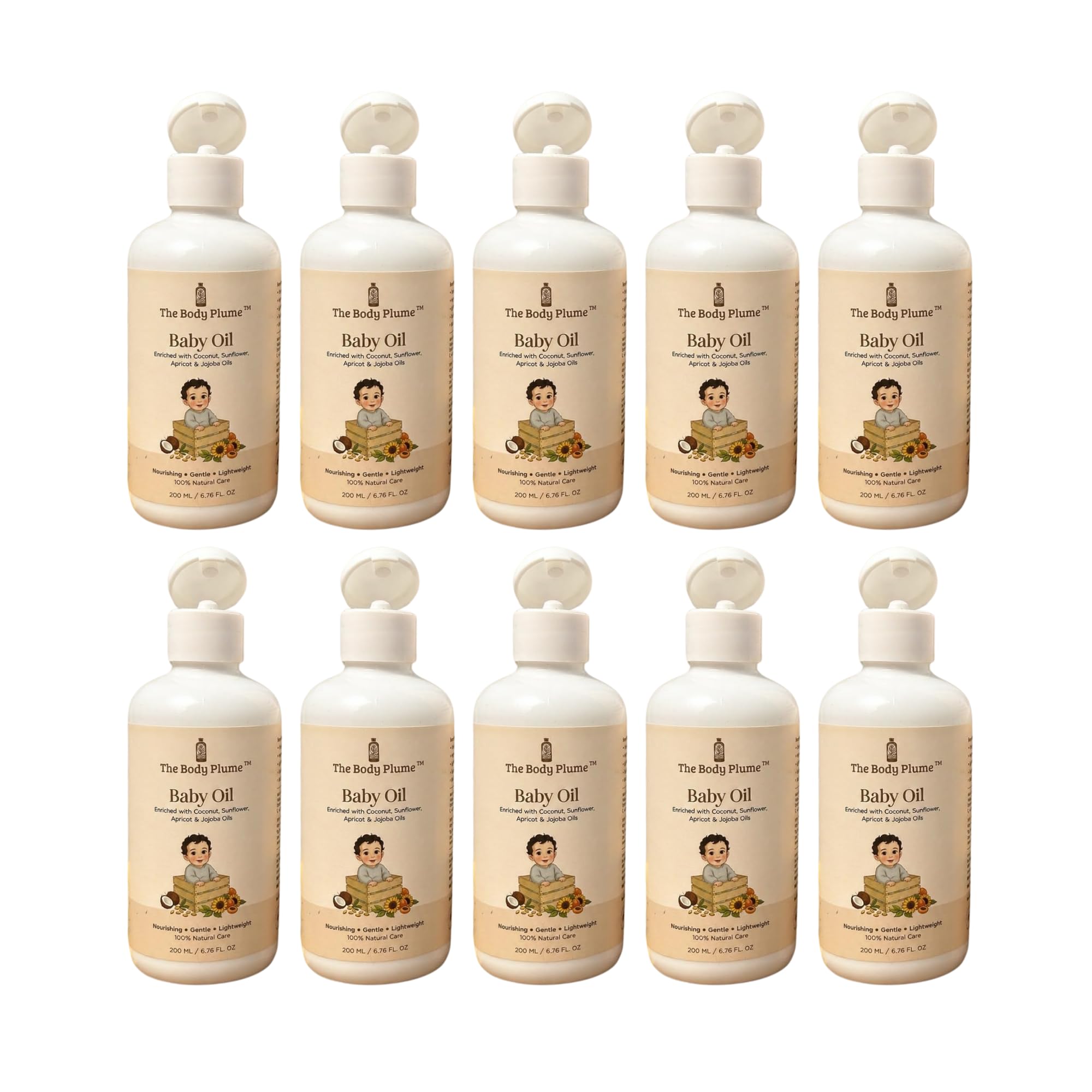 Baby Oil with Coconut, Sunflower, Jojoba & Apricot | 200ml | Lightweight Baby Massage Oil | Non-Greasy | Mineral Oil, Paraben, Silicone & Artificial Fragrance Free-image-18