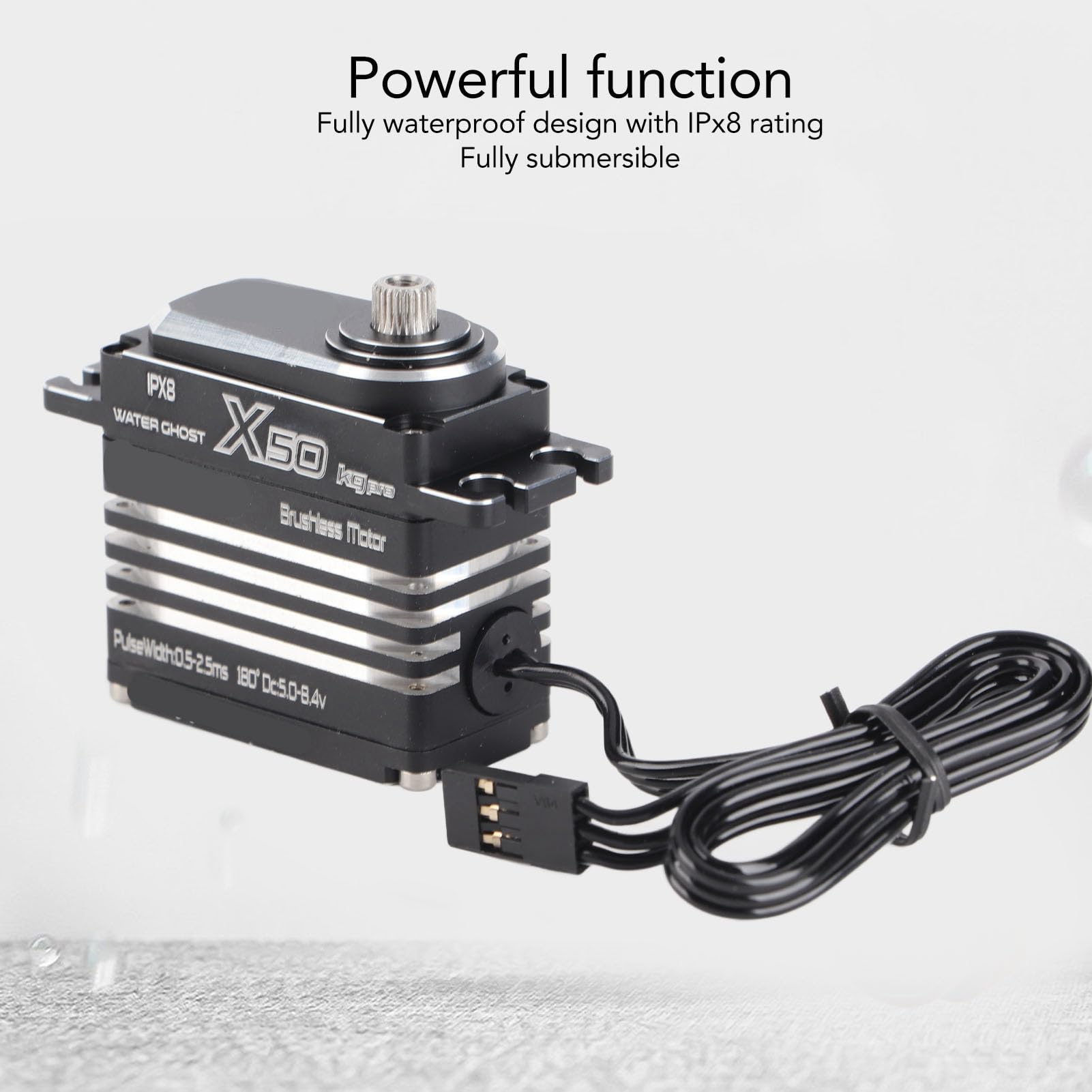 AMONIDA Serwo Cyfrowe RC o Wysokim Momencie Obrotowym, Wodoodporne Aluminium do Robota Samochodowego 1/10 1/8 RC 50 KG