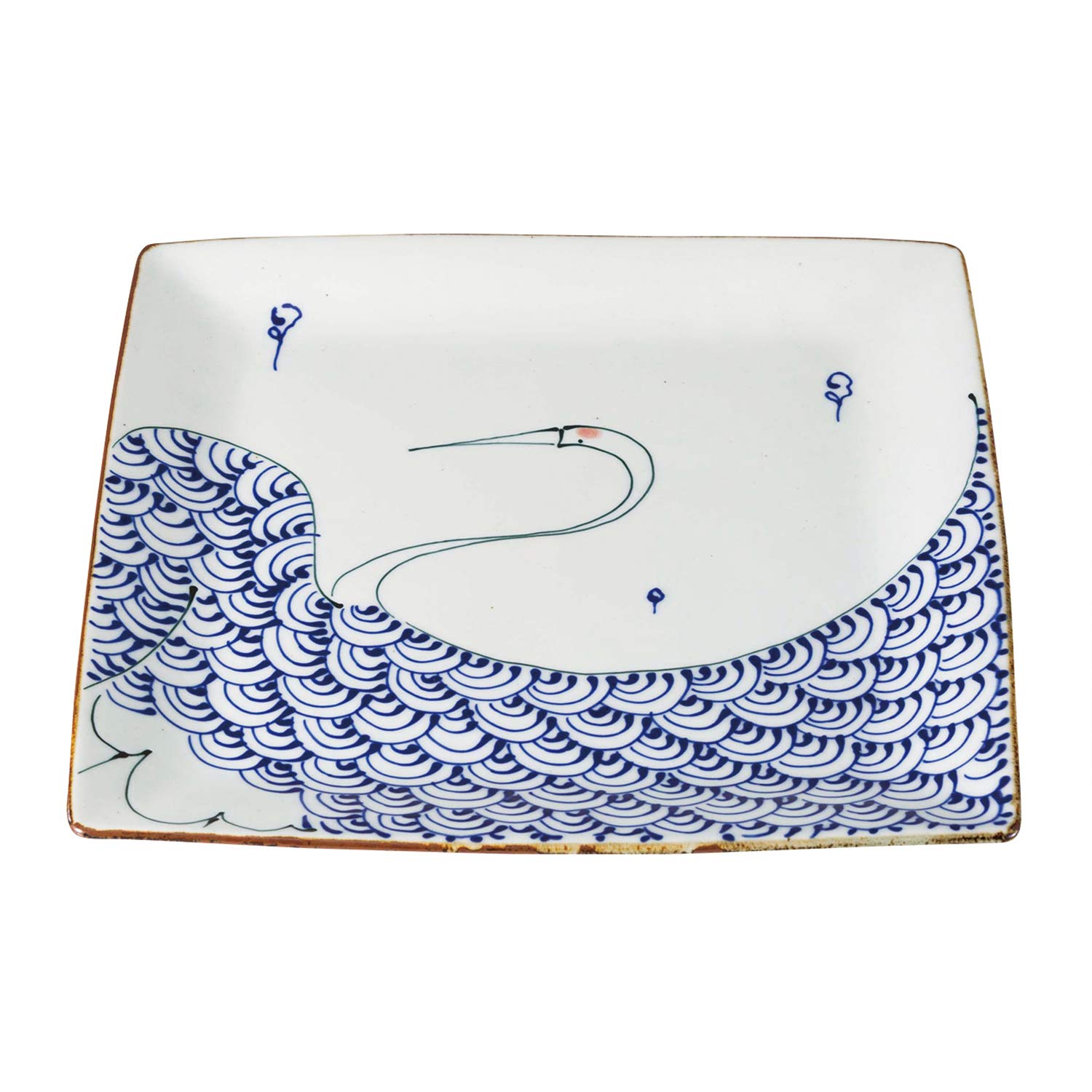 Amazon.co.jp: 西海陶器,波佐見焼 kotohogi 正角皿 大 鶴 19785