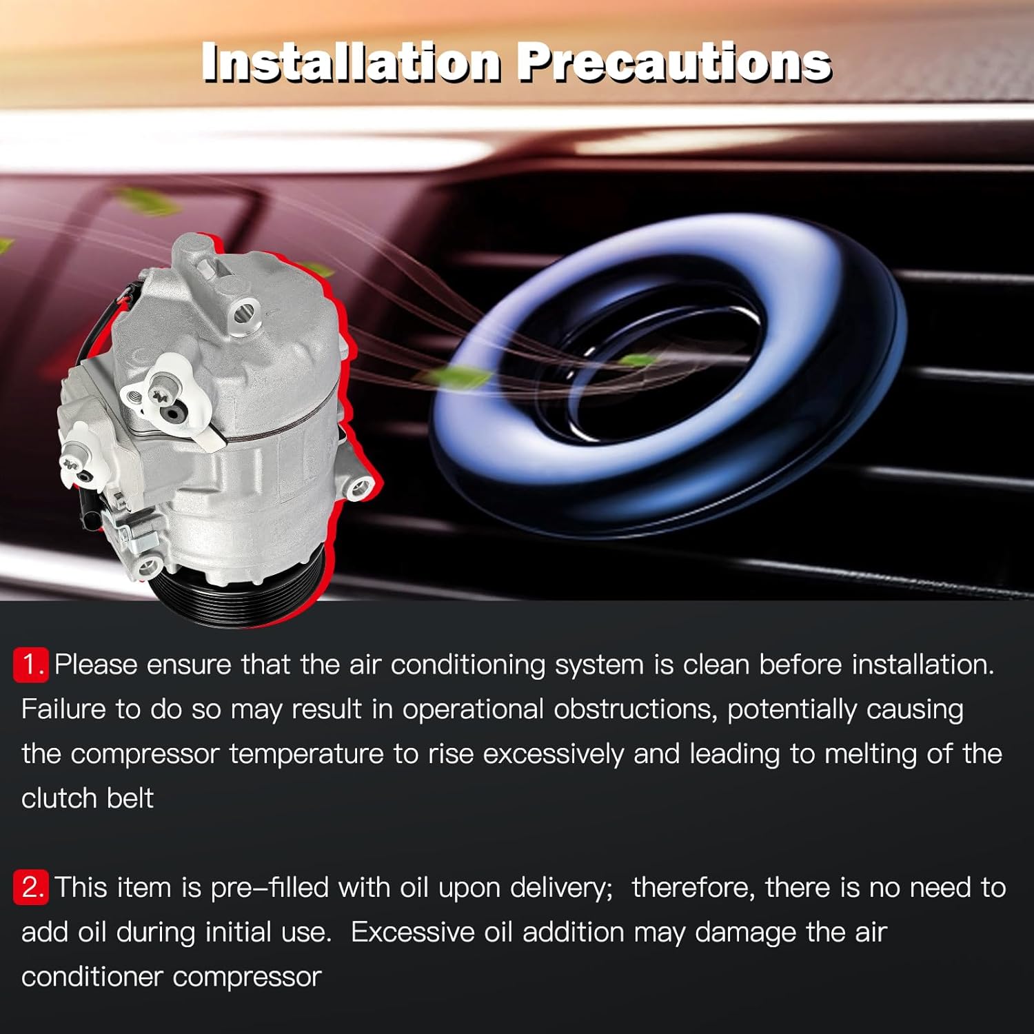 cciyu Air Conditioning Compressor Fit for BMW 1 Series M 135i 335i X1 Z4 3.0L 2007-2016 AC Compressor Pump
