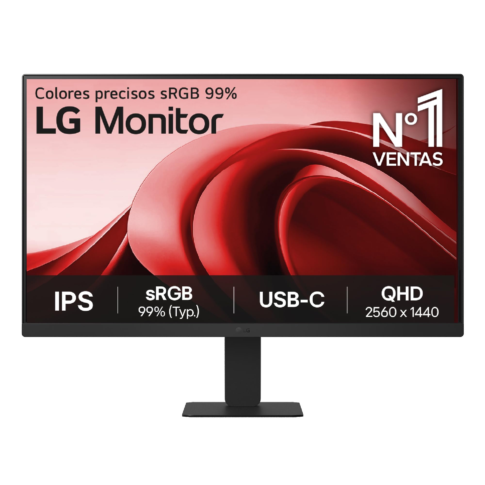 LG 24U631A-B - Monitor 23.8'', IPS Panel, QHD (2560 x 1440), 100 Hz, 5ms (GtG), 16:9, sRGB 99%, HDR10, Tilt Adjustment (Horizontal Axis), Black