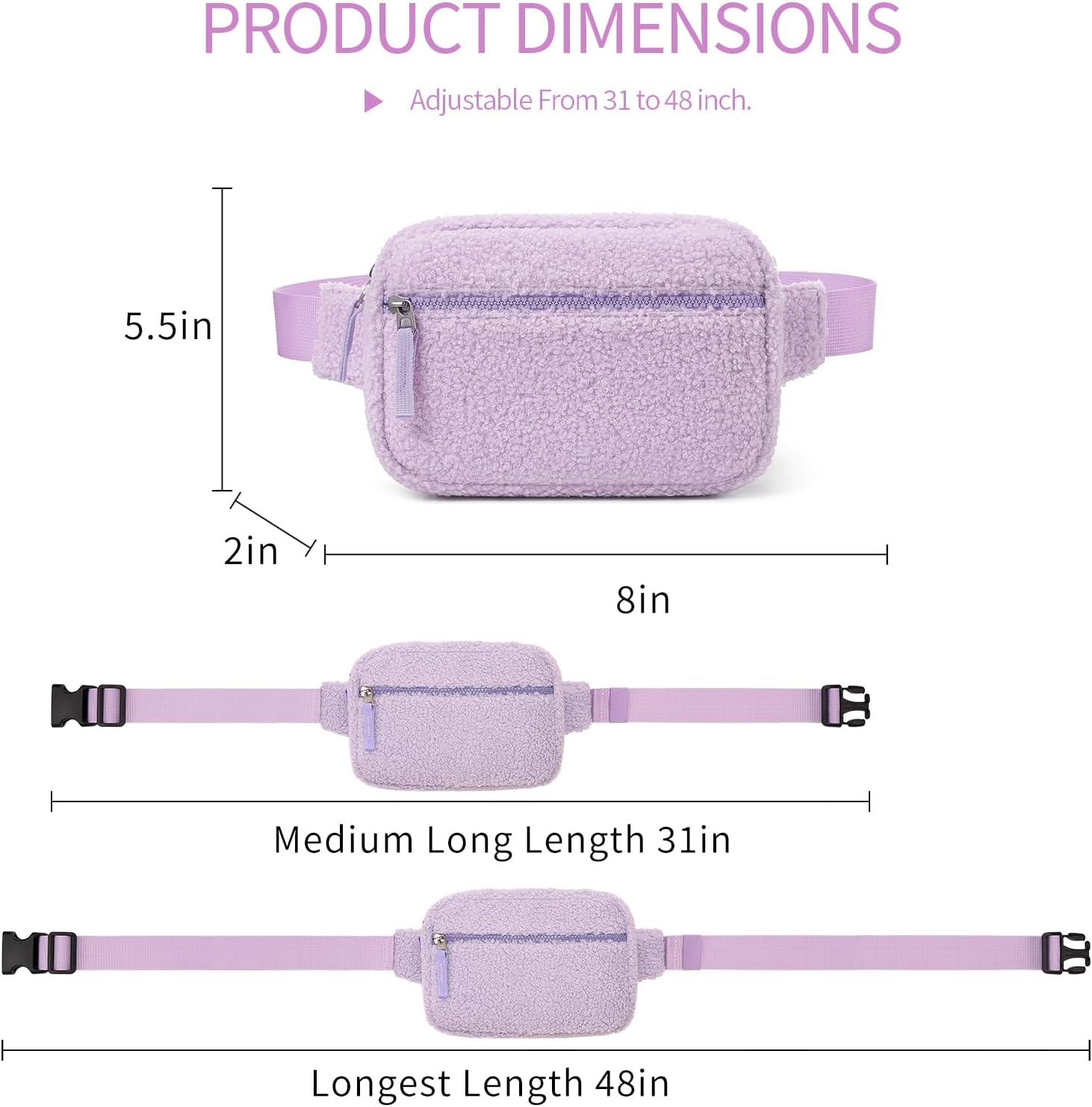 Fanny Pack Teens Easter Basket Stuffers for Kids: Birthday Gift for 5 6 7 8 9 10 11 12 Year Old Teen Girls, Preppy Cute Trendy Stuff Colorblock Crossbody Bag Adjustable Belt Bags for Travel - Image 6