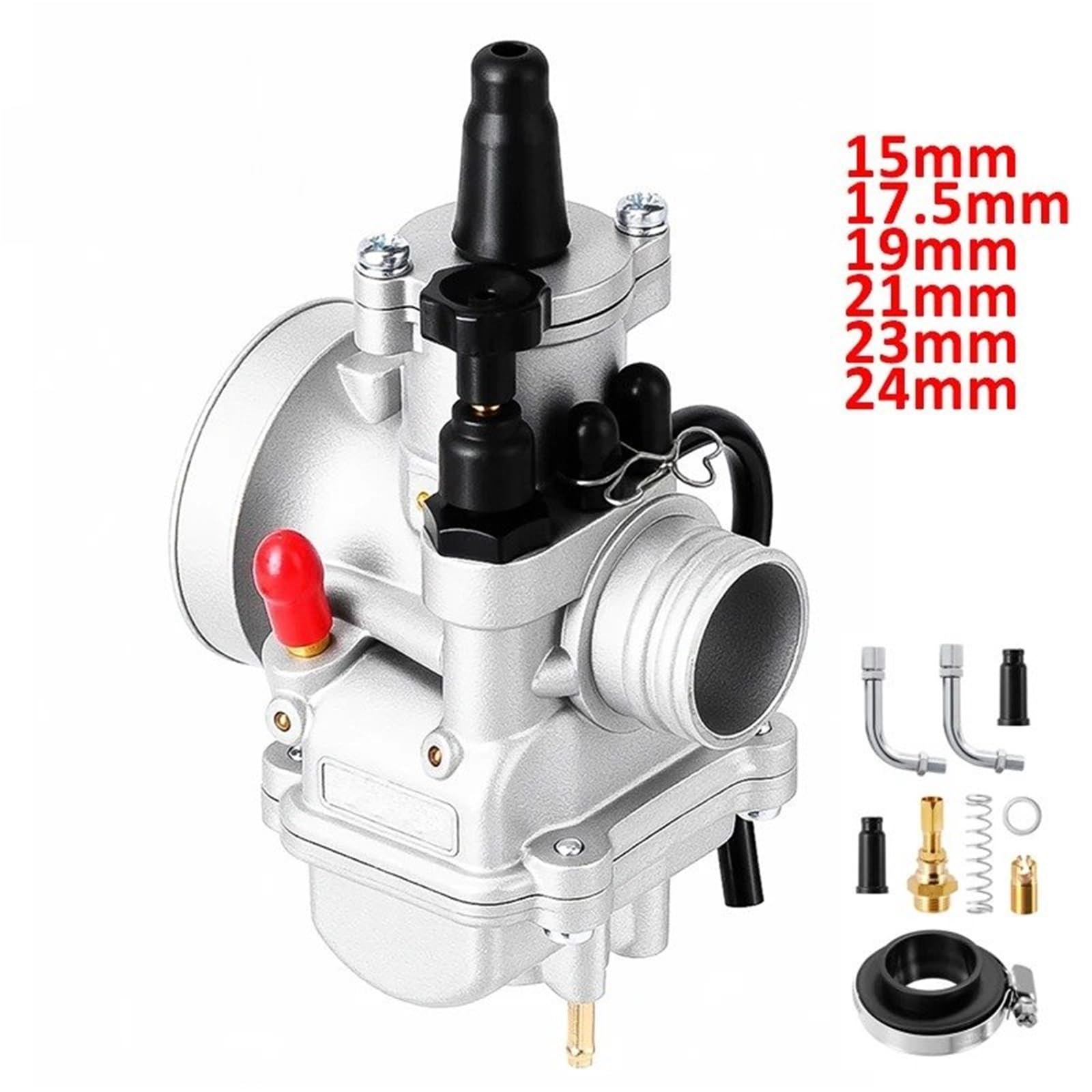 Carburador Para Polini CP 15/17,5/19/21/23/24mm Para Carburador Universal Con Kit De Estrangulación Conexión Filtro Aire Carburadores Cortacésped(19mm A)