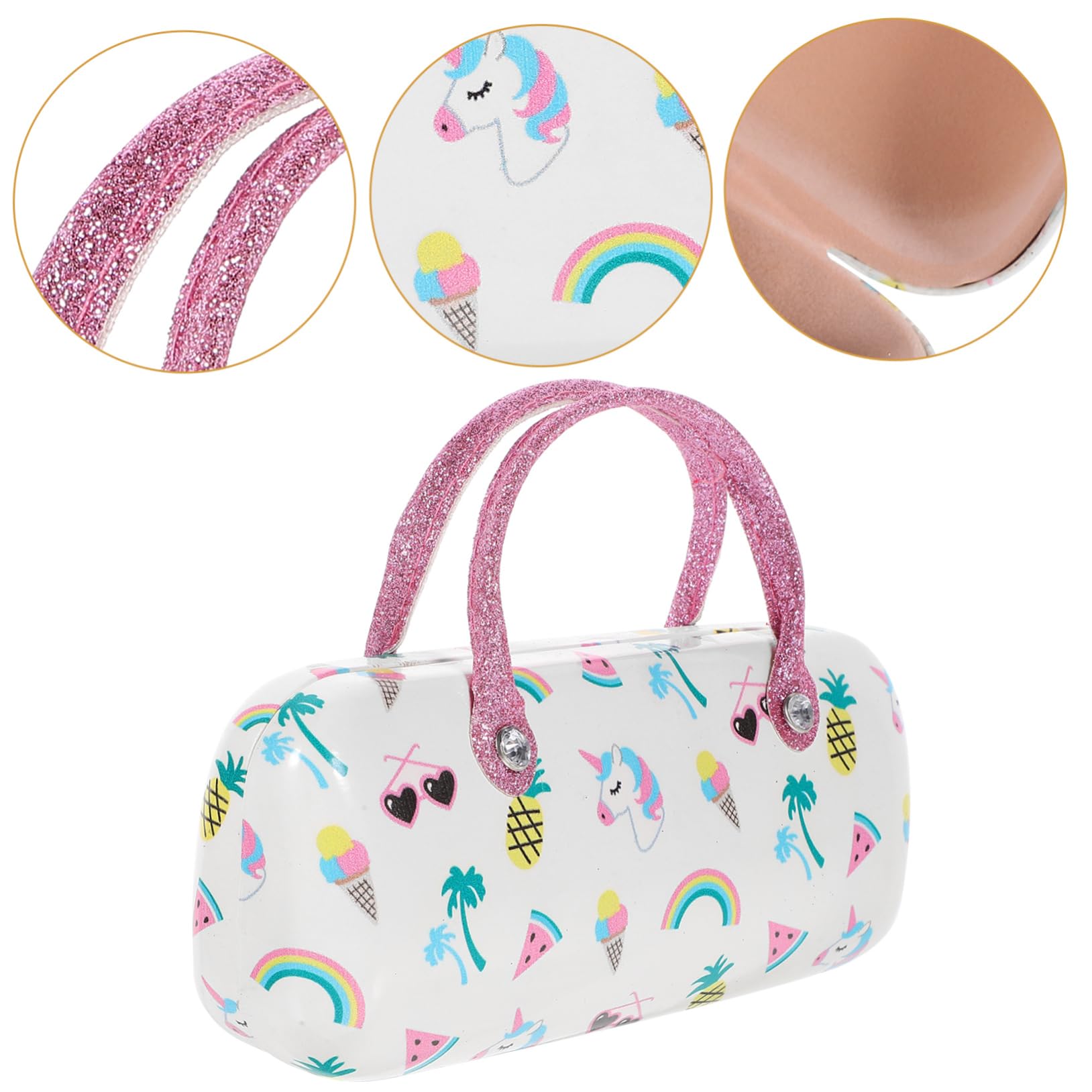CALLARON Custodia Per Occhiali In Metallo Rosa In Pelle Pu Porta Occhiali Da Viaggio Impilabile Vassoio Espositivo Per Occhiali Cinturino Per Occhiali
