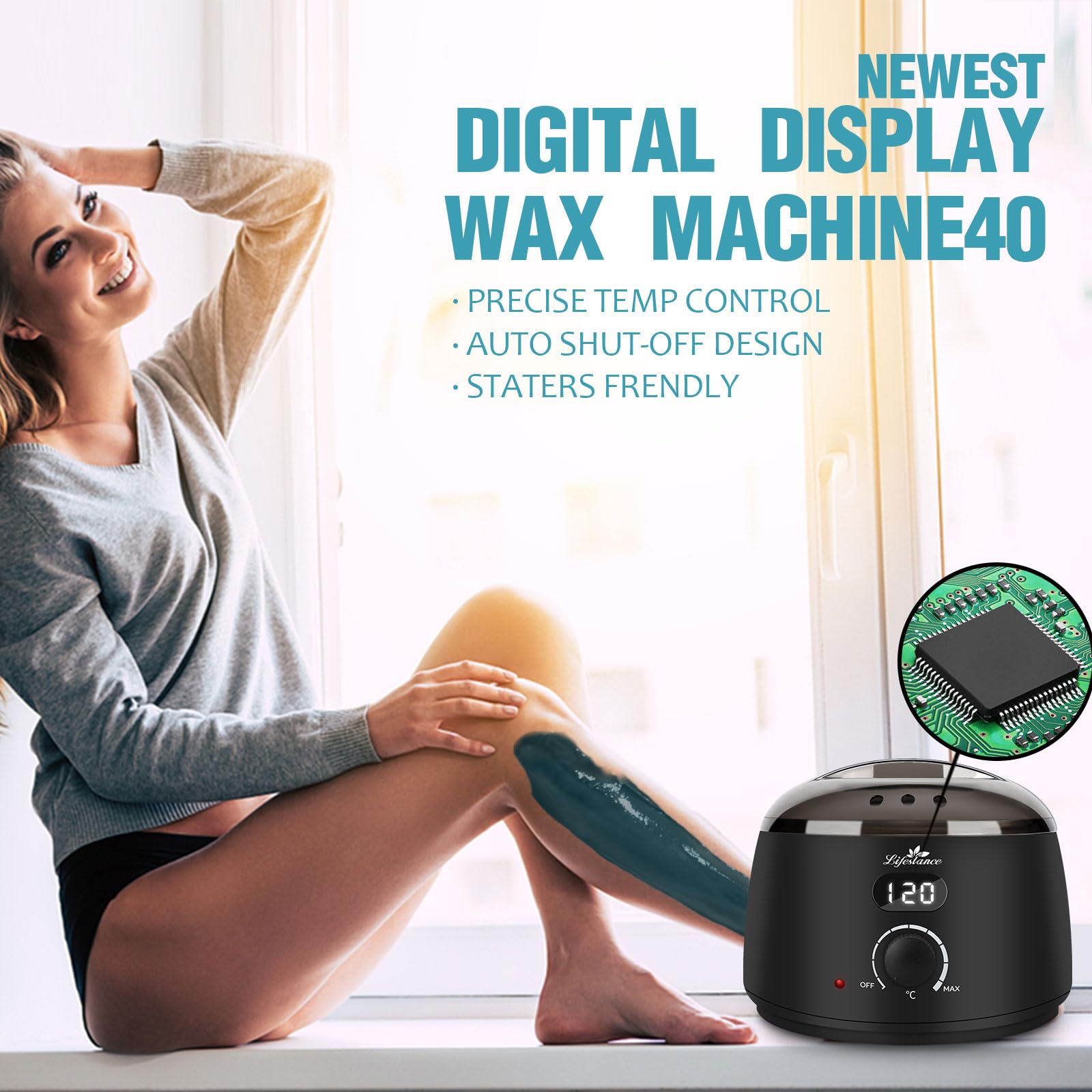 Lifestance Waxing Set Professionell, Wachswärmer Haarentfernung 400g Wax 20 Wachsstäbchen