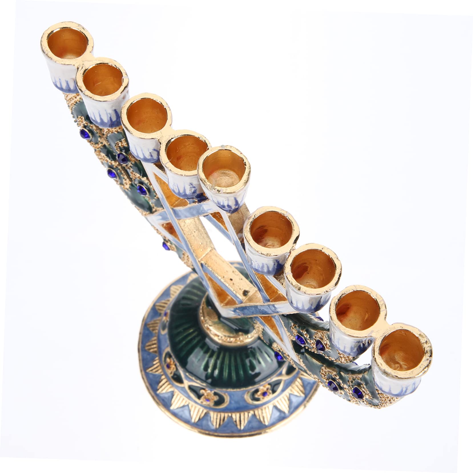 DOITOOL Candelabro Ebraico a 9 Rami in Lega Retro per Hanukkah Funzione Decorativa e Ornamento per Feste e