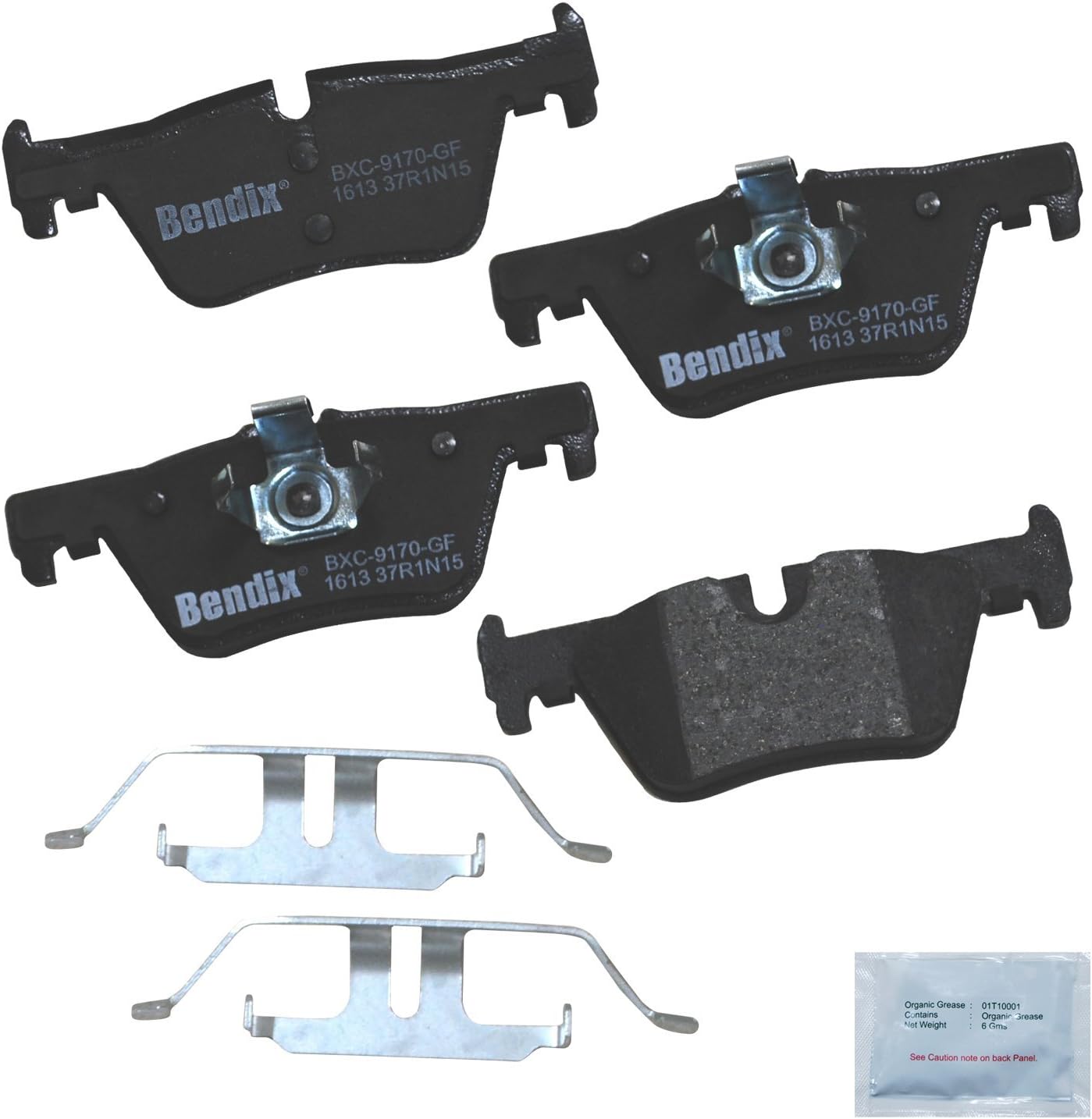 Amazon.com: BOSCH BE1613H Blue Ceramic Disc Brake Pad Set With Hardware ...