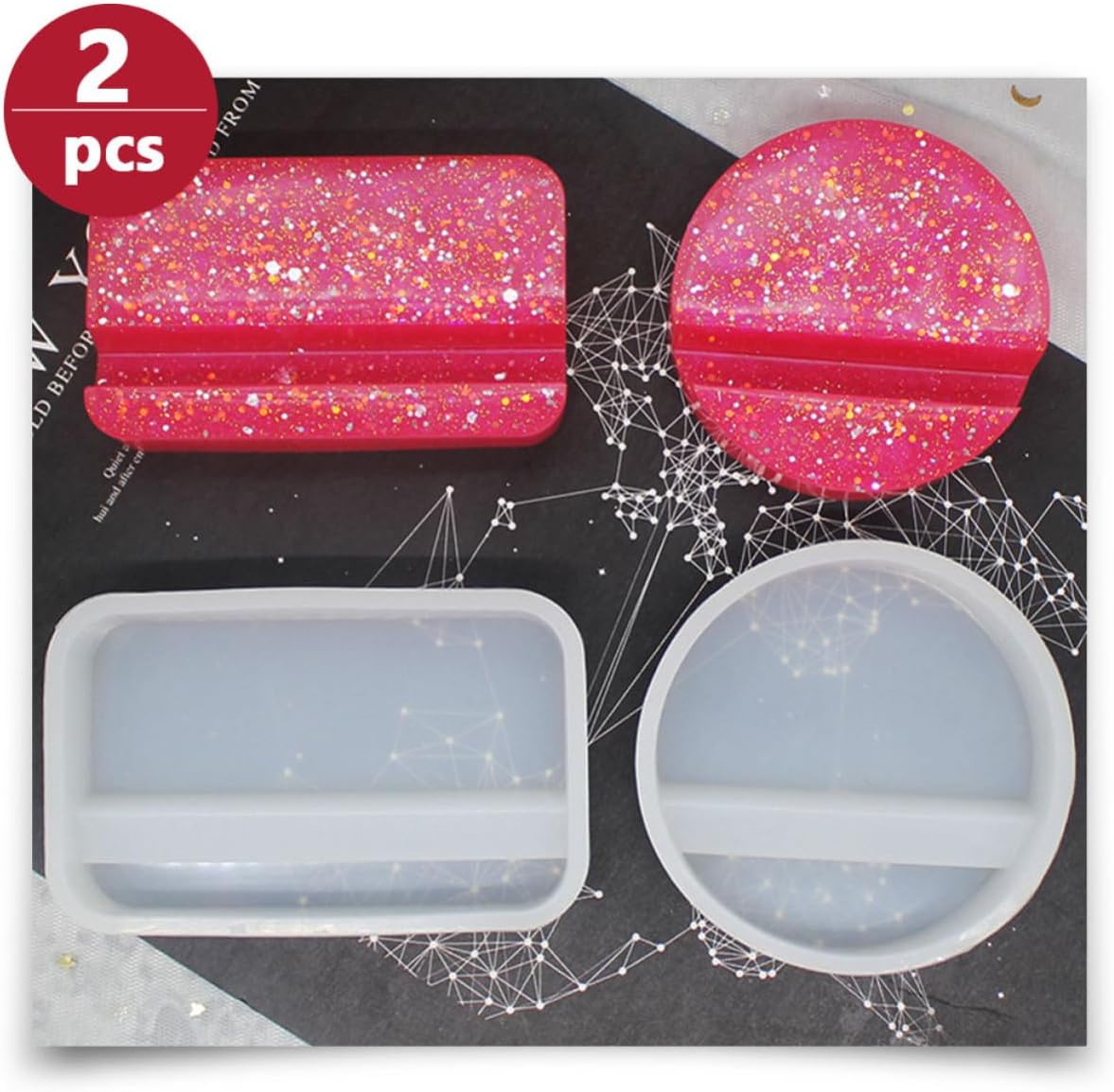 2pcs Phone Rack Mold Silicone DIY Craft Molds for Cell Phone Stand image 3