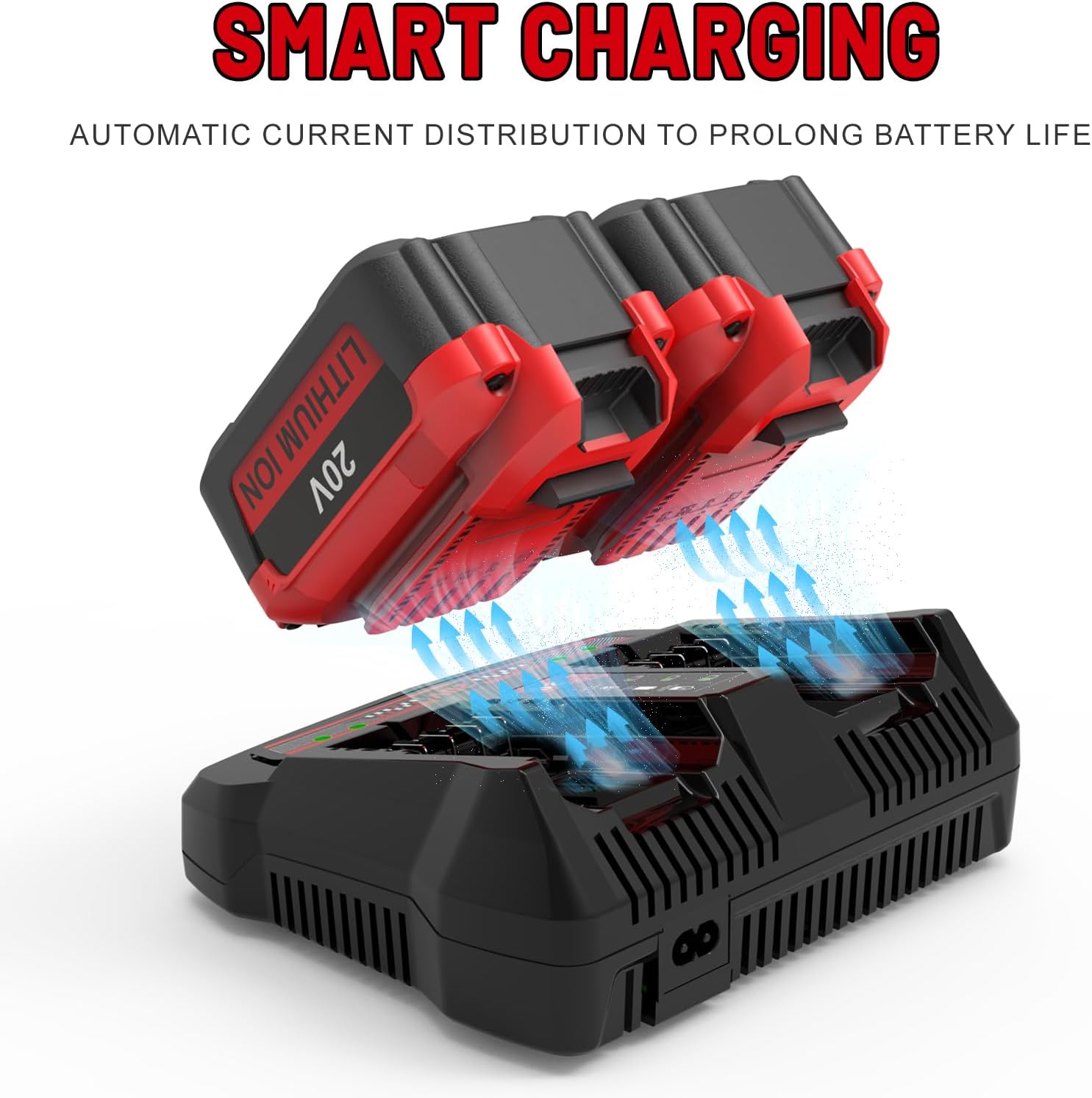 CMCB124 Dual Port V20 Charger for Craftsman V20 Battery CMCB202 CMCB204 CMCB205 Replacement for Craftsman 20V Battery Charger - Image 6