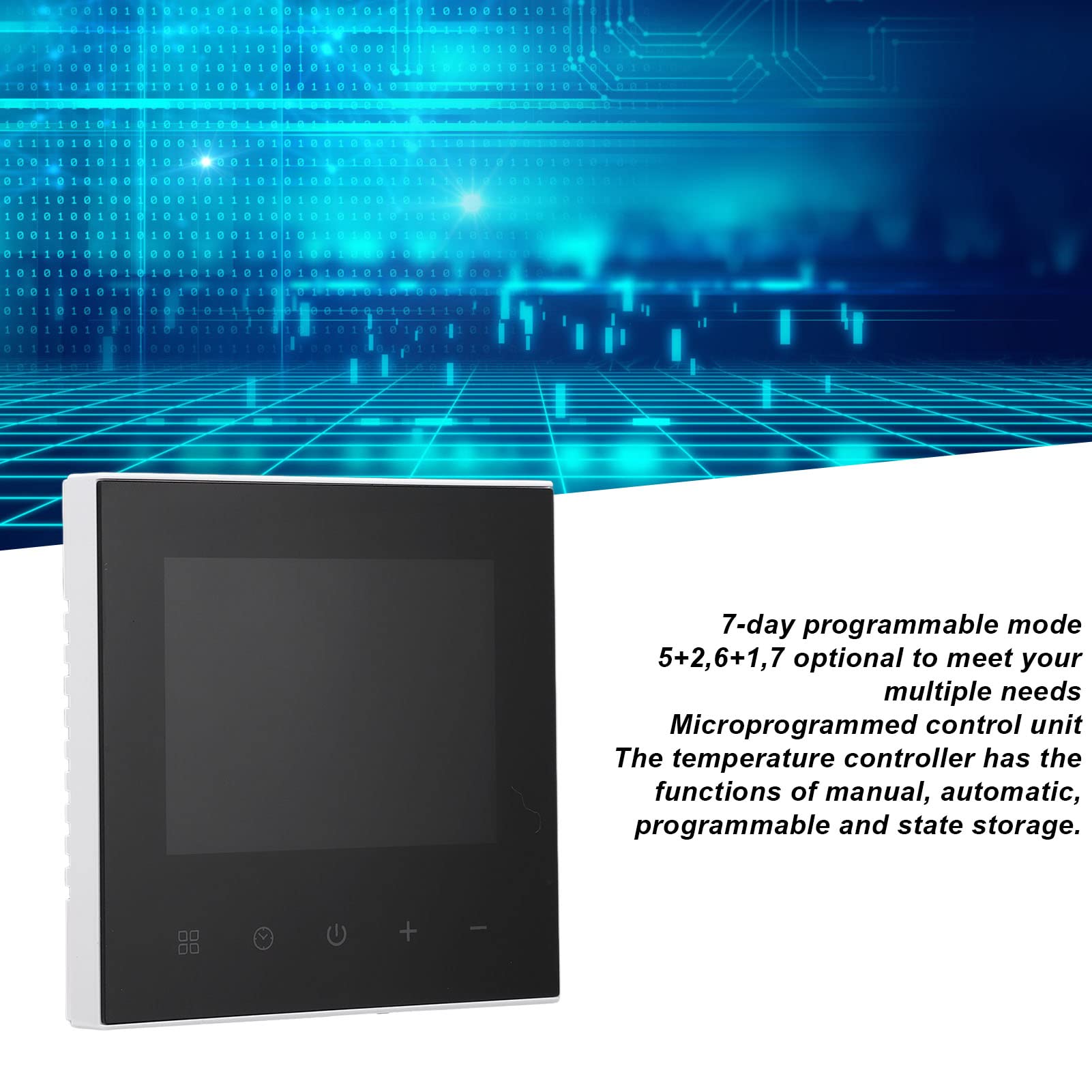 Inteligentny termostat WIFI Programowalny regulator temperatury z ekranem dotykowym LCD APP Sterowanie głosowe Ukryta instalacja do domowego biura