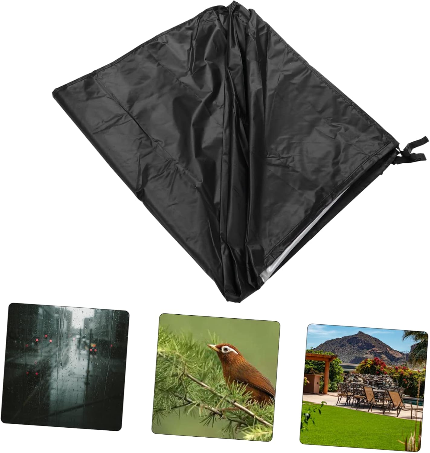 Outdoor Table Cover with Windproof Buckles Patio Furniture for Garden and Oxford