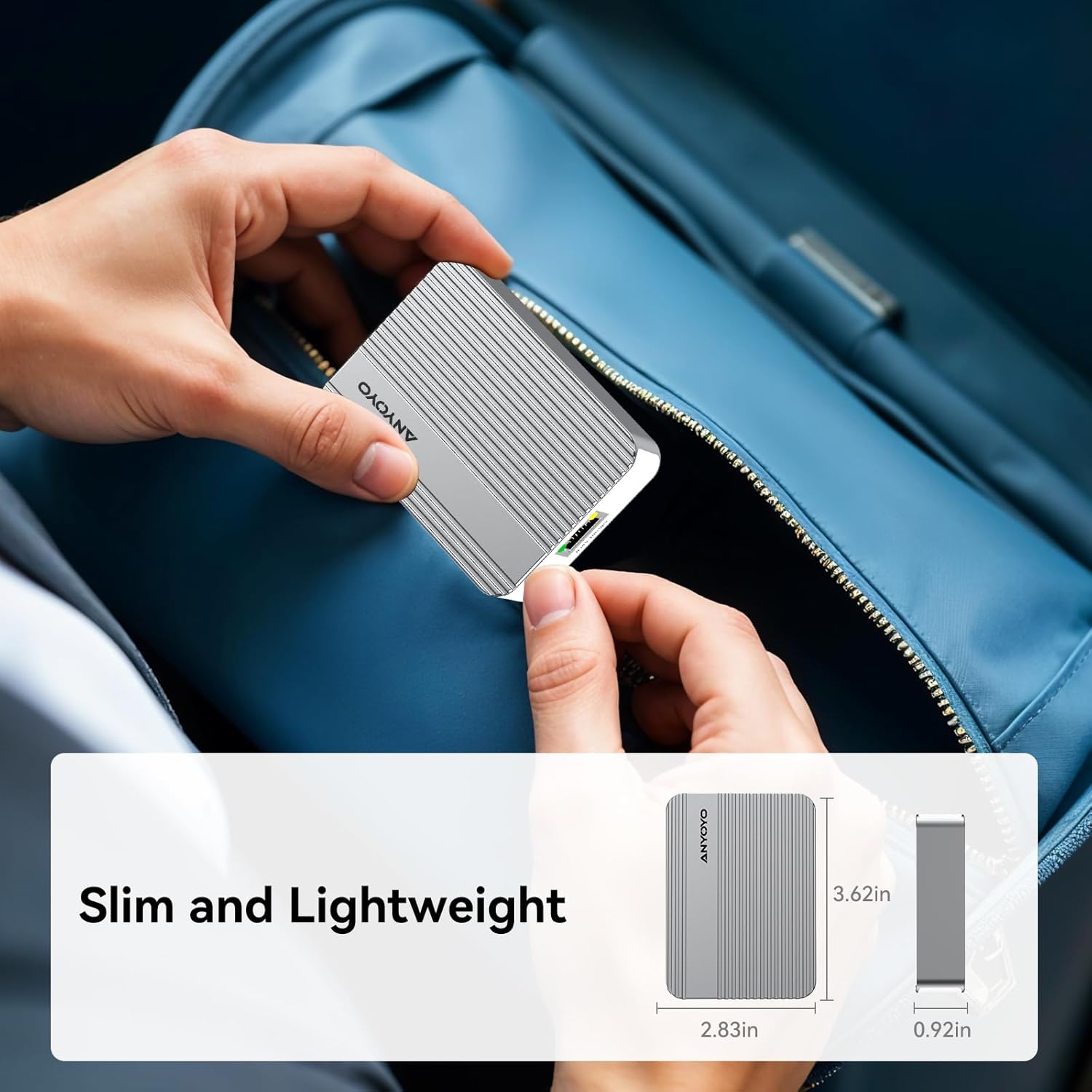 ANYOYO 10G Ethernet Adapter RJ45 Port Includes Cable Supports 10/5/ 2.5/1Gbps and 100Mbps Base-T for High-Speed Network Adapter for Router NAS LAN Compatible with thunderbolt5/4/3/USB4 Ports(Sliver)