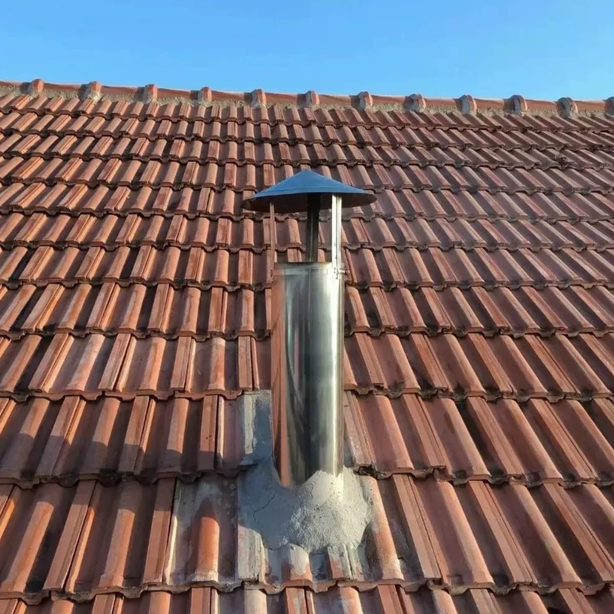 Schornsteinkappenabdeckung, Edelstahl-Regenkappe, Winddichter Dachschutz | Kaminabdeckung Mit Klemmband, Wetterschutz, Schornsteinabdeckung Für Werkstatt Garage Abluft Verbessern(150mm/5.9in)