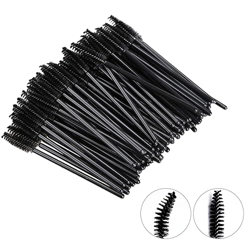Vista 4 de GUMIKE - 100 piezas de cepillos desechables para pestañas y maquillaje, para extensión de pestañas y cejas (negro)