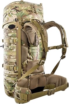 Tasmanian Tiger TT Base Pack 52 MC Modular Expandable Backpack 52 L to 65 L Volume Trekking Backpack with Molle System and Removable Waist Belt Multicam