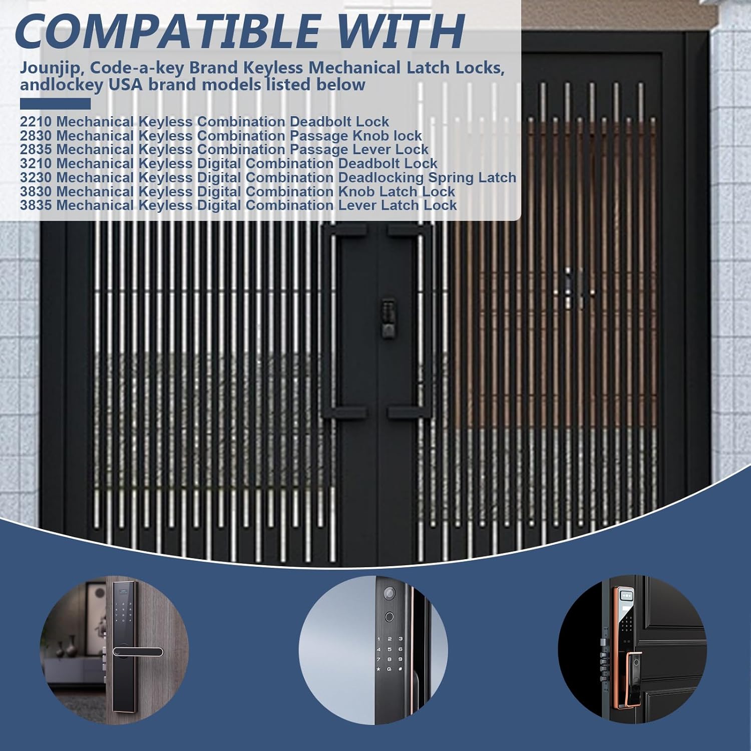 GB2020 Gate Lock Box for Double Keypad Mechanical Combination Lock,Steel Gate Box for Metal Gates & Fence (NOT Aluminum),2 3/8"(60mm) Backset