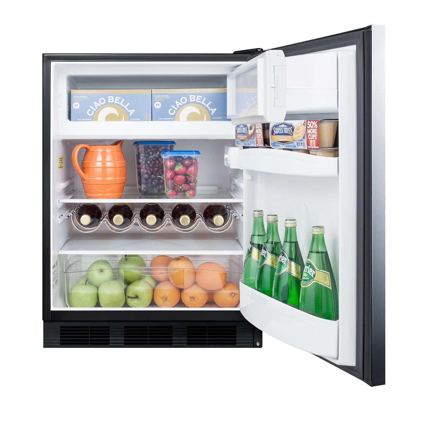Summit Ct663bkbihh 24 Inch Wide 5.1 Cu. Ft. Built-In Compact Refrigerator With Adjustable Shelves And Horizontal Handle - Stainless Steel on Fridge.com - View 3