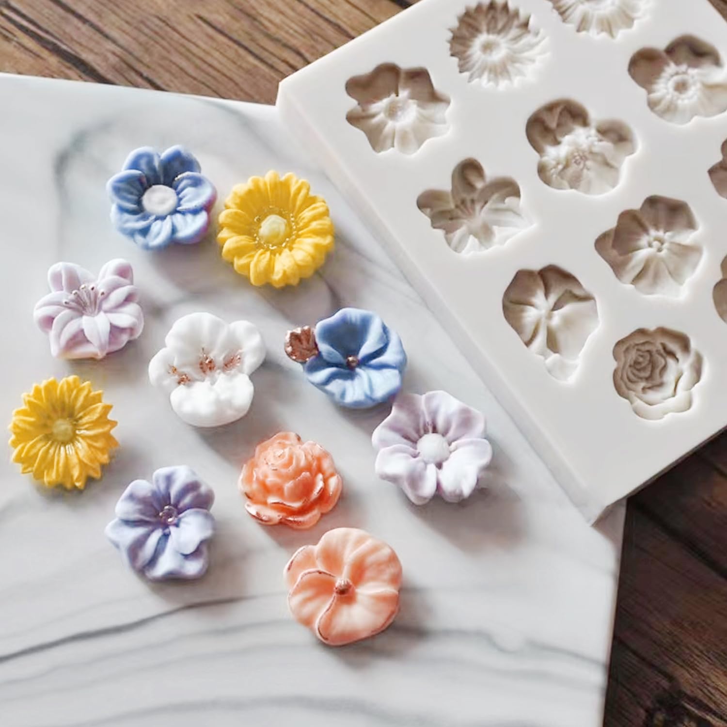 Capacità Mensile: Oltre 100.000 Pezzi, Stampo da Forno in Silicone 3D a Fiore Personalizzabile, per Rose, Peonie, Torte, Zucchero e Candele
