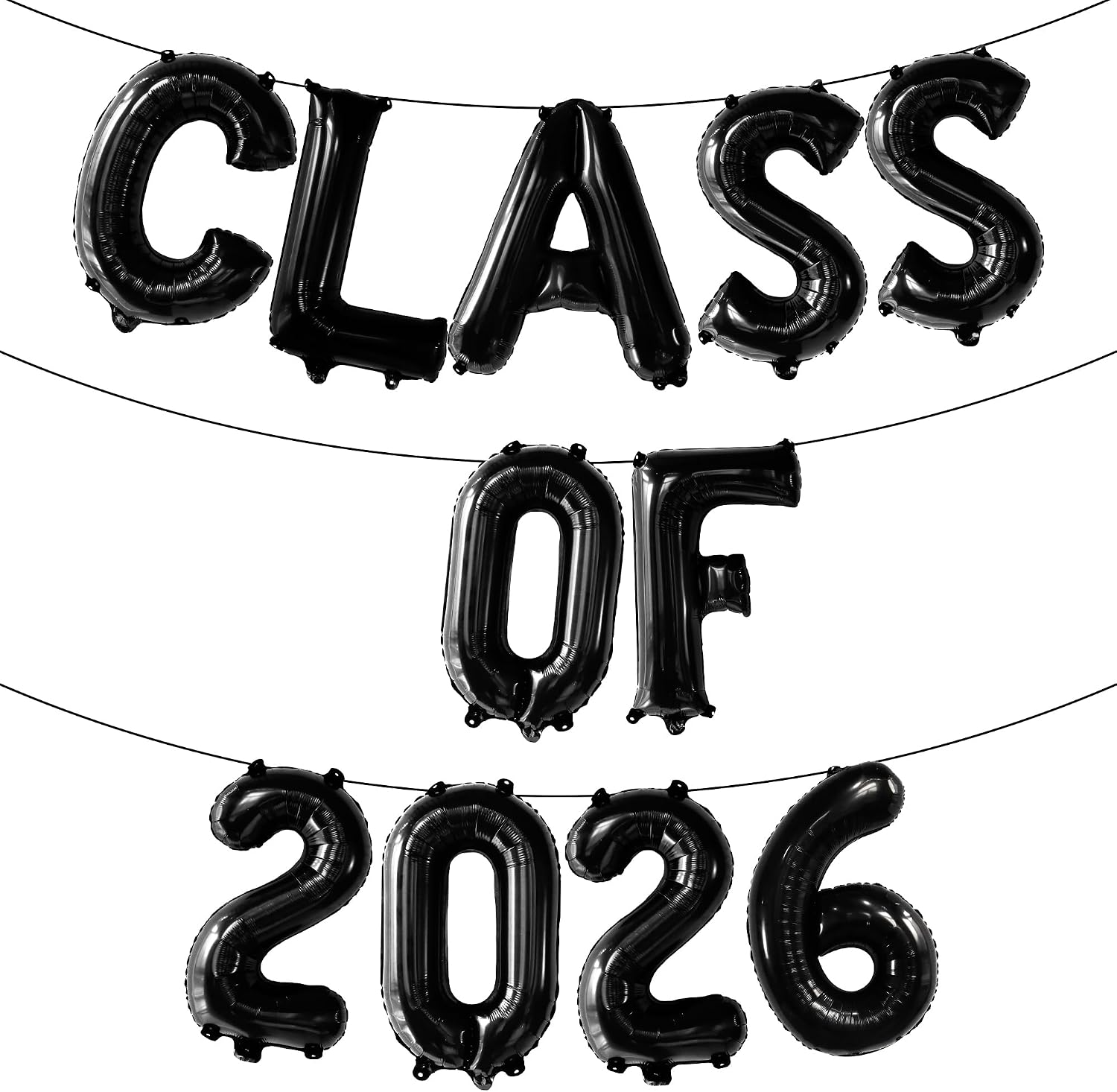 KatchOn, Black Class of 2026 Balloons, 16 Inch, Graduation Decorations Class of 2026 Balloons Black Grad Balloons Party Decoration, 2026 Graduation Decorations, Graduation Party Decorations