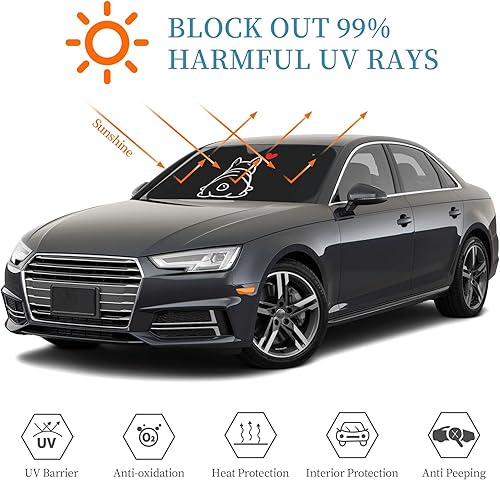 Miniatura 7 de Parasol para parabrisas de automóvil, diseño divertido de bulldog francés, cachorro, perro, para ventana delantera, mantiene el vehículo fresco