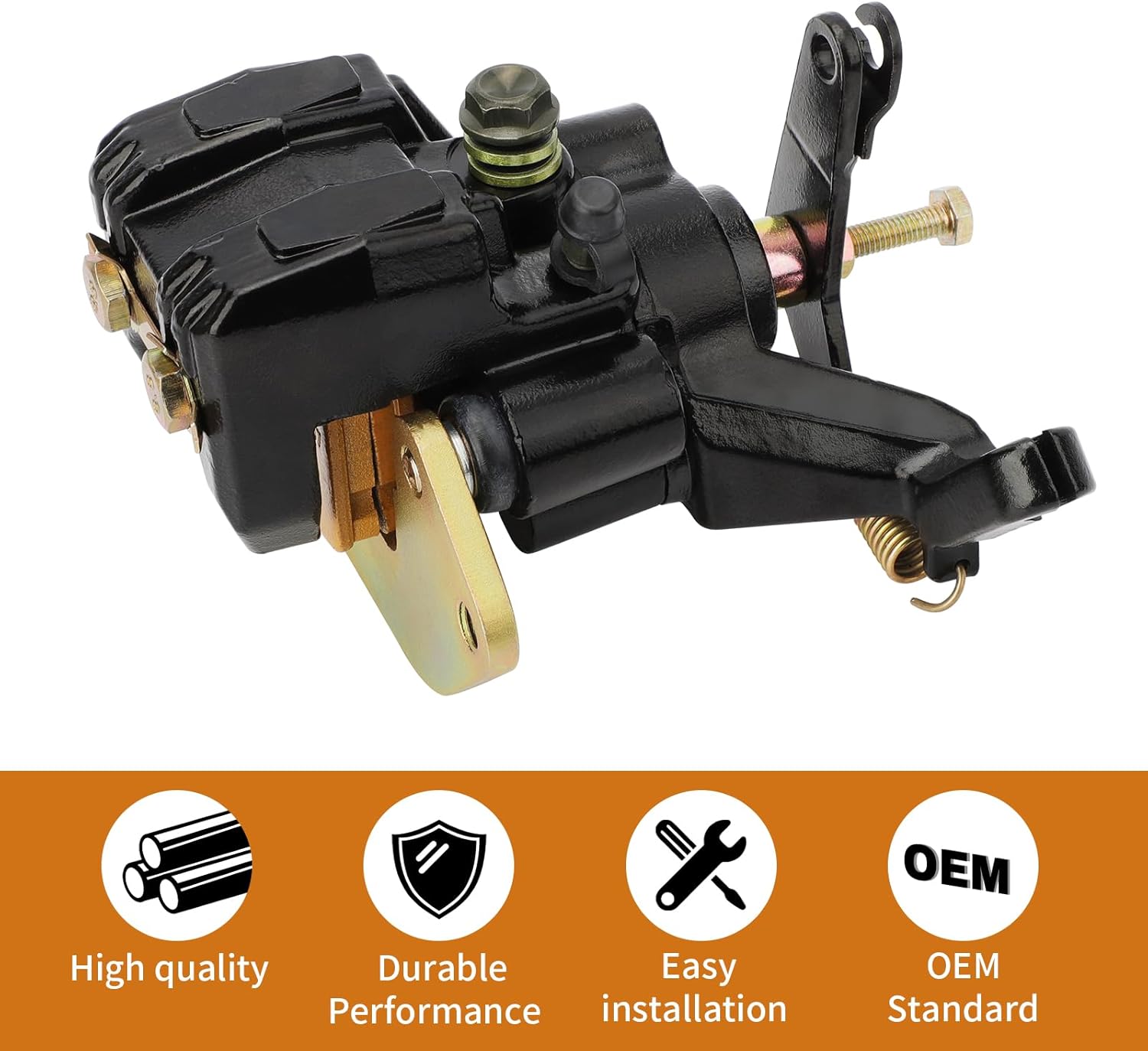 M MATI 430800058 Rear Brake Caliper for Kawasaki KSF450 KFX450 2008-2014 with Parking Brake& Pads