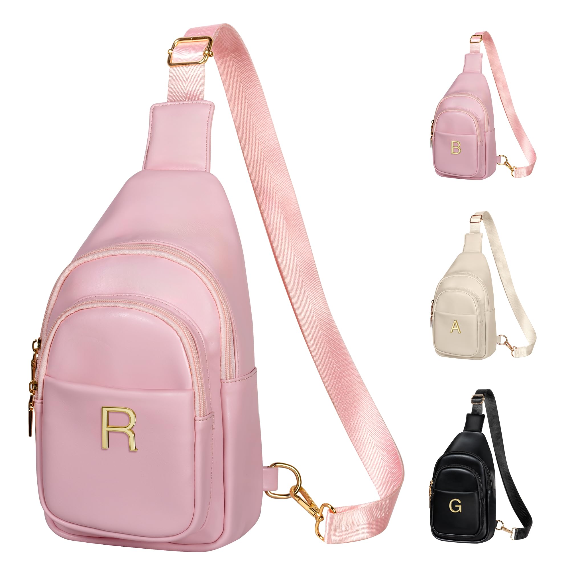 Freesya Easter Basket Stuffers for Teen Girls Women, Initial Crossbody Sling Bag, Birthday Gifts for Women, Purse for Girls