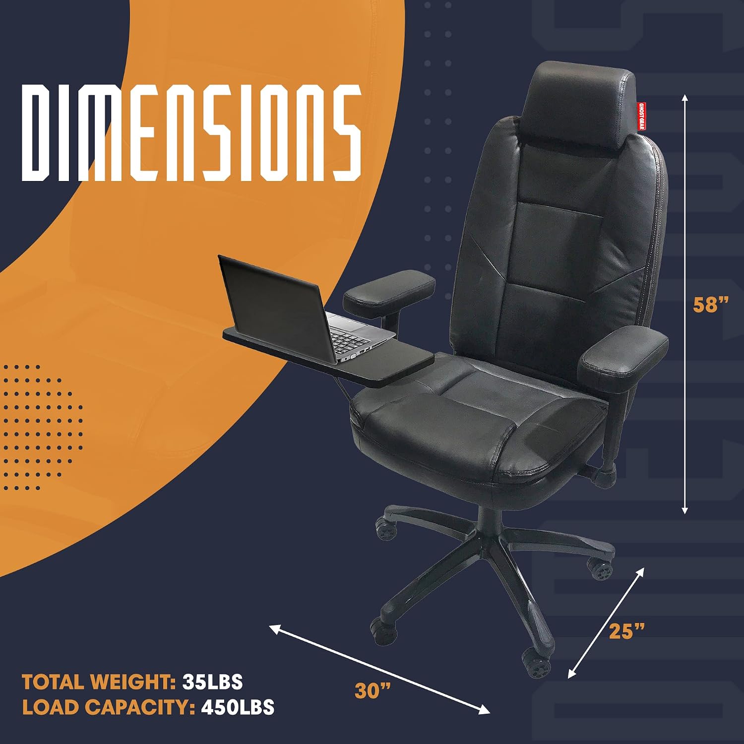 Home Office Desk Chair, Ergonomic Computer Swivel Task Chair with Lumbar Support, Flip-up Armrests, Black image 3