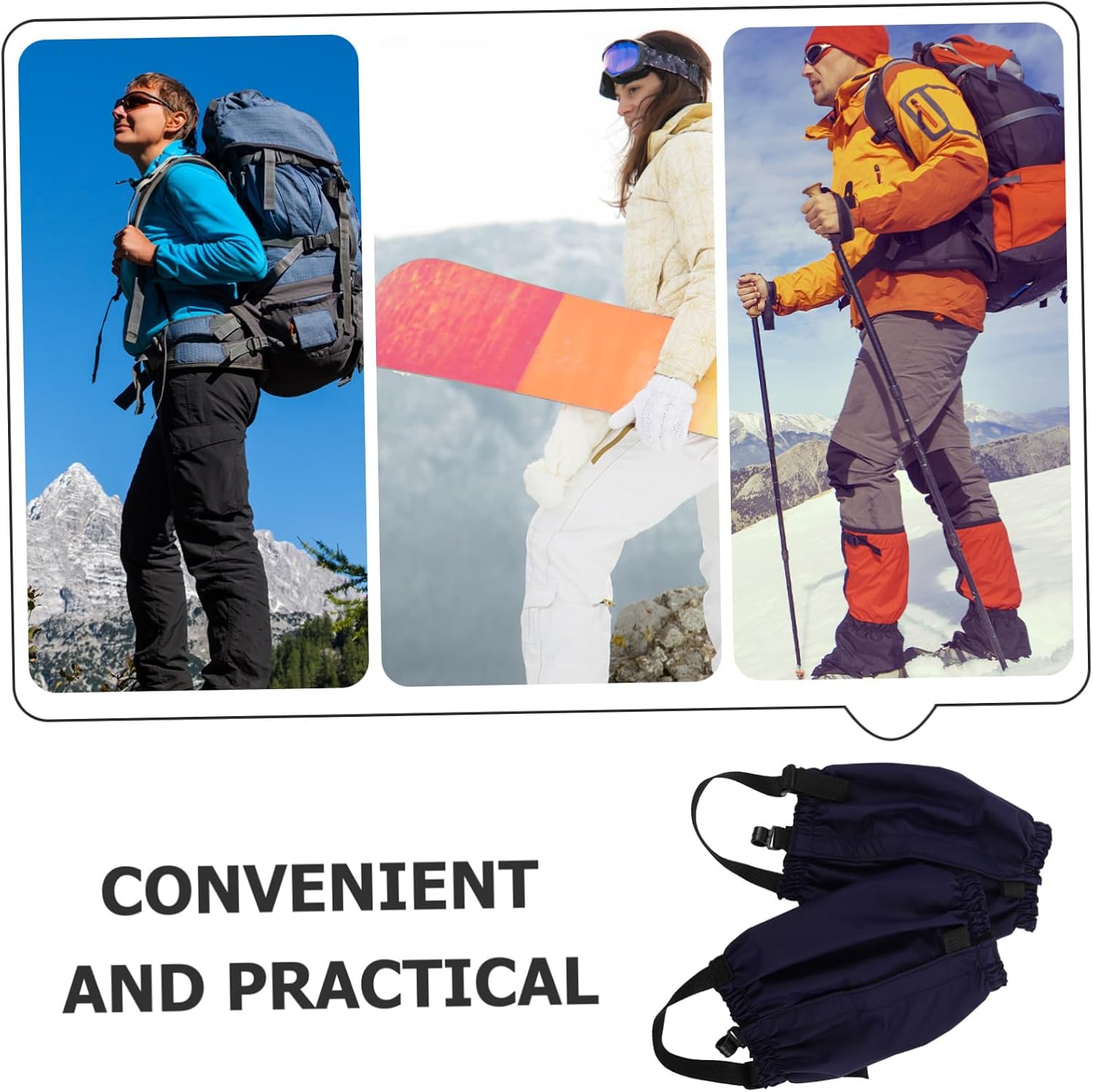 1pair Hiking Gaiters Shoe Covers Lightweight Sandproof Leg Protectors for Skiing Mountaineering and Outdoor Walking Compact and Design