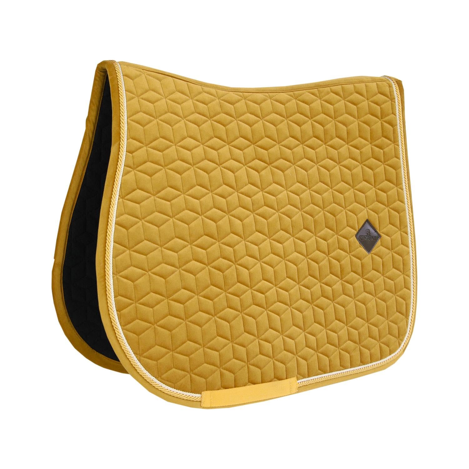 Kentucky Horsewear Satteldecke Velvet Springen Full – Mustard Schabracke – Springform mit Doppelkordel – Atmungsaktiv – Maschinenwaschbar