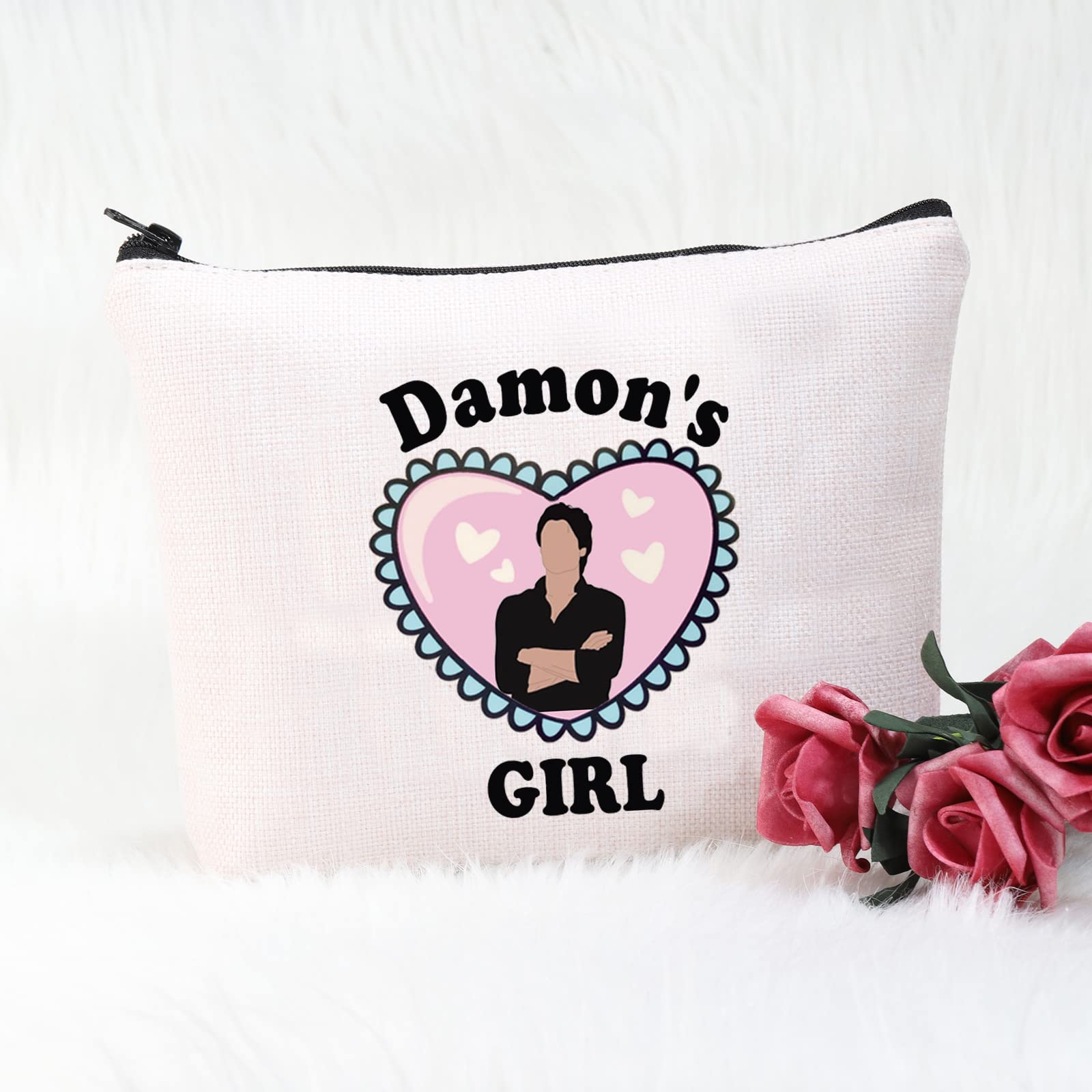Beauty Case Damon, Regalo per Fan dei Vampiri, Idea Regalo per Ragazze (Damon's Girl Bag UK), Bianco