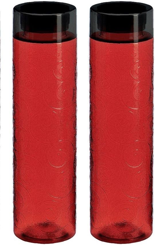Steelo Orbit Tritan Water Bottle, 1 Litre, Set of 2, Red