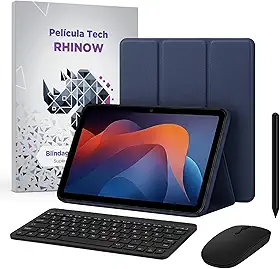 Kit Capa Slim para Xiaomi Redmi Pad 2: Película de vidro + Caneta Precision + Teclado e Mouse (Rhinow) (Azul Escuro)