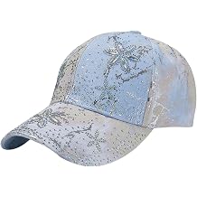 ZGMYC Floral Bling Rhinestone Baseball Cap for Women Girls Trendy Silver Metallic Trucker Hat Outdoor Sun Hat