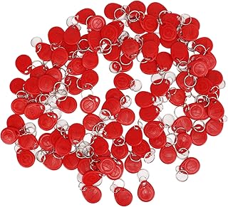 Fob, Environmentally Friendly Easy Using 125KHz Portable Proximity Key Fob for Community Access Control (Red)