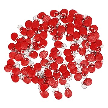 Fob, Environmentally Friendly Easy Using 125KHz Portable Proximity Key Fob for Community Access Control (Red)