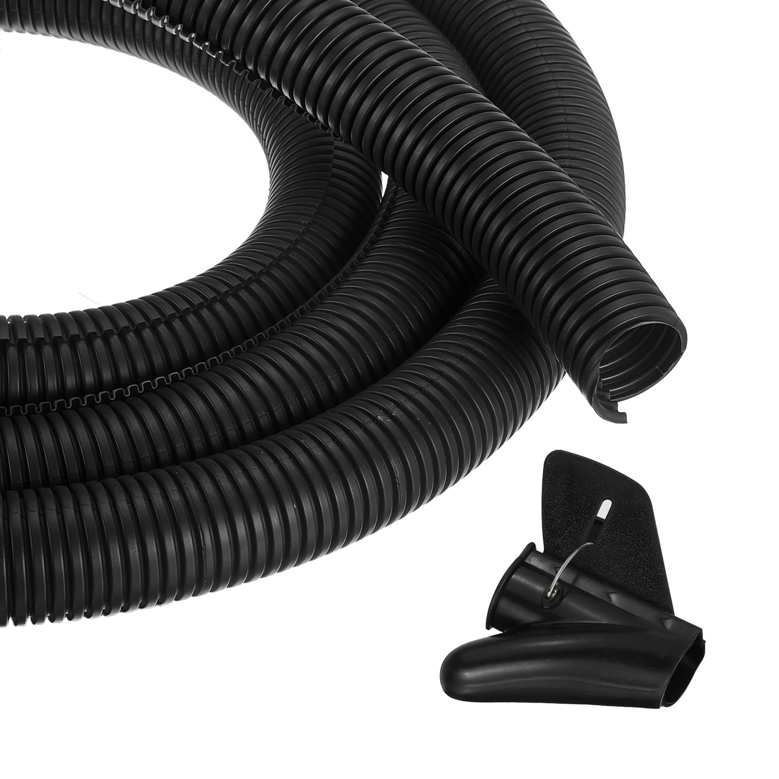 sourcing map Gaine de protection flexible avec outil d'installation pour câbles de bureau, maison, câbles électriques et automobiles, 3 m, noir
