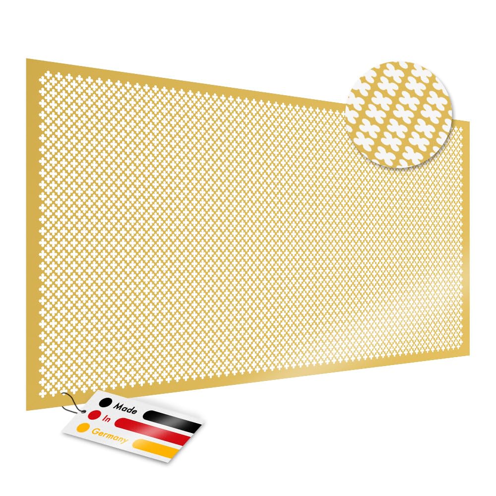 PEGBOARD Lochblech Aluminium ca. 100x50 cm, 1 mm, Kleeblattlochung | Hergestellt in Deutschland | Lüftungsgitter Heizkörperverkleidung Abdeckung