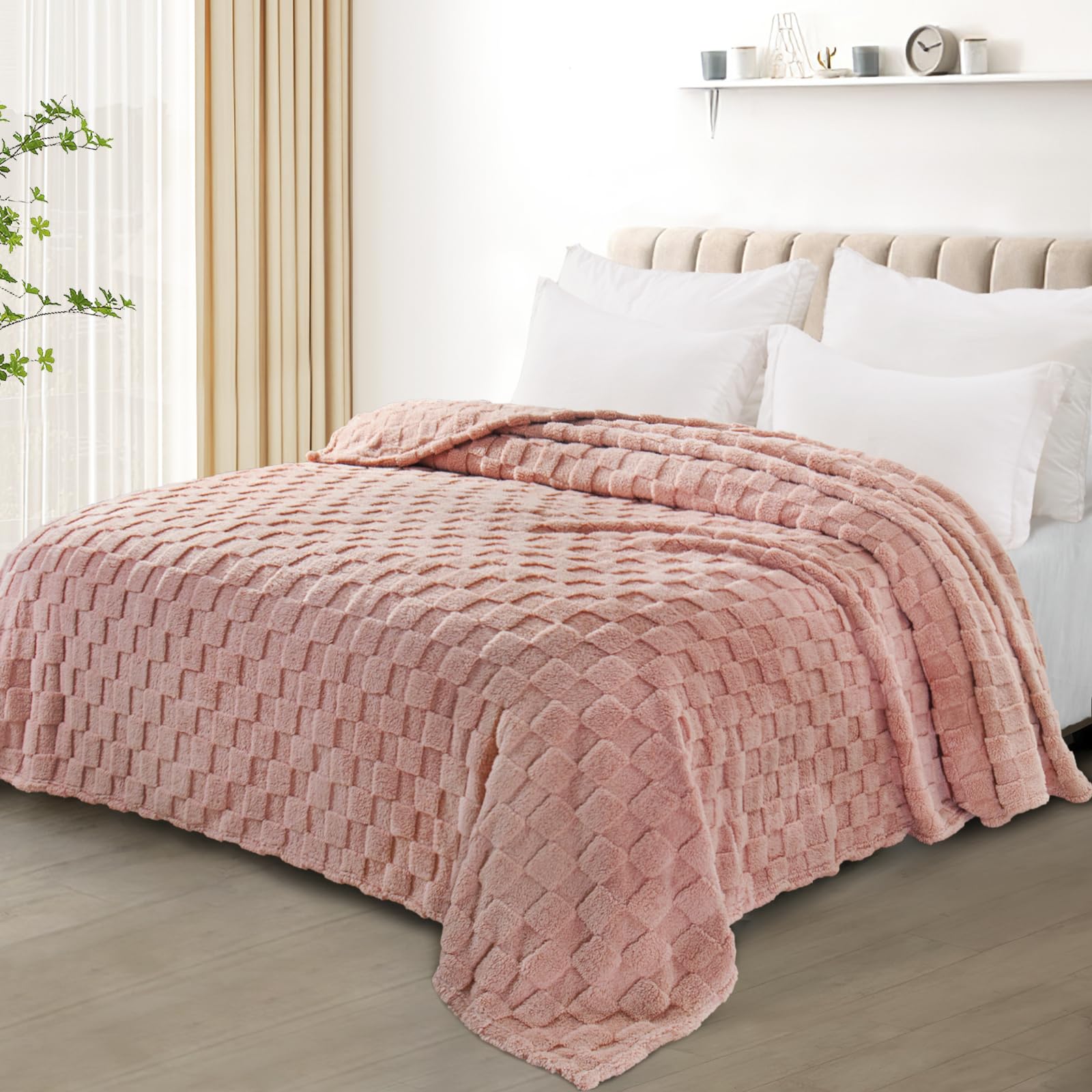 Exclusivo Mezcla Coperta In Pile 150x200 Cm – Morbida E Calda Per Divano E Letto – Rosa Chiaro - 6