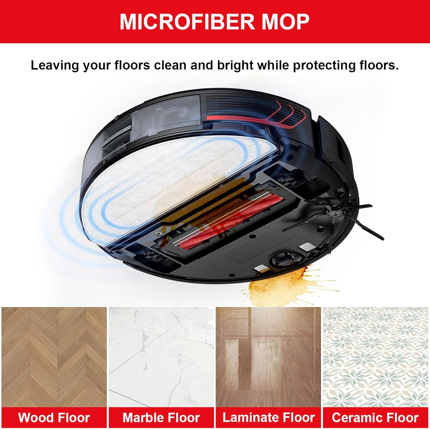 23 PCS Accessories Kit for Roborock S7 MaxV Ultra Robot Vacuum Cleaner, Replacement Parts Include 2 Main Brushes, 1 High-Speed Cleaning Brush, 6 Mop Pads, 4 Dust Bags, 6 Side Brushes, 4 Filters