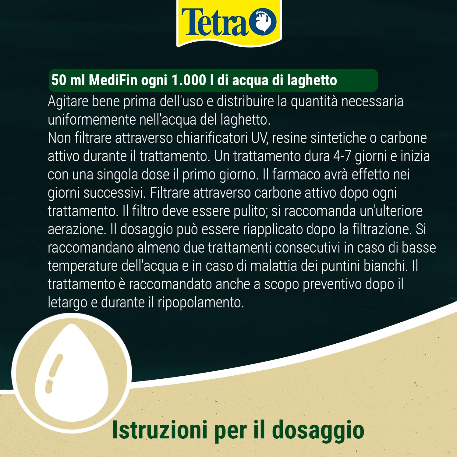 Tetra Pond MediFin – medicinale per Pesci da laghetto, Efficace Contro Le malattie più Comuni, Anche per la prevenzione e la disinfezione, 500 ml