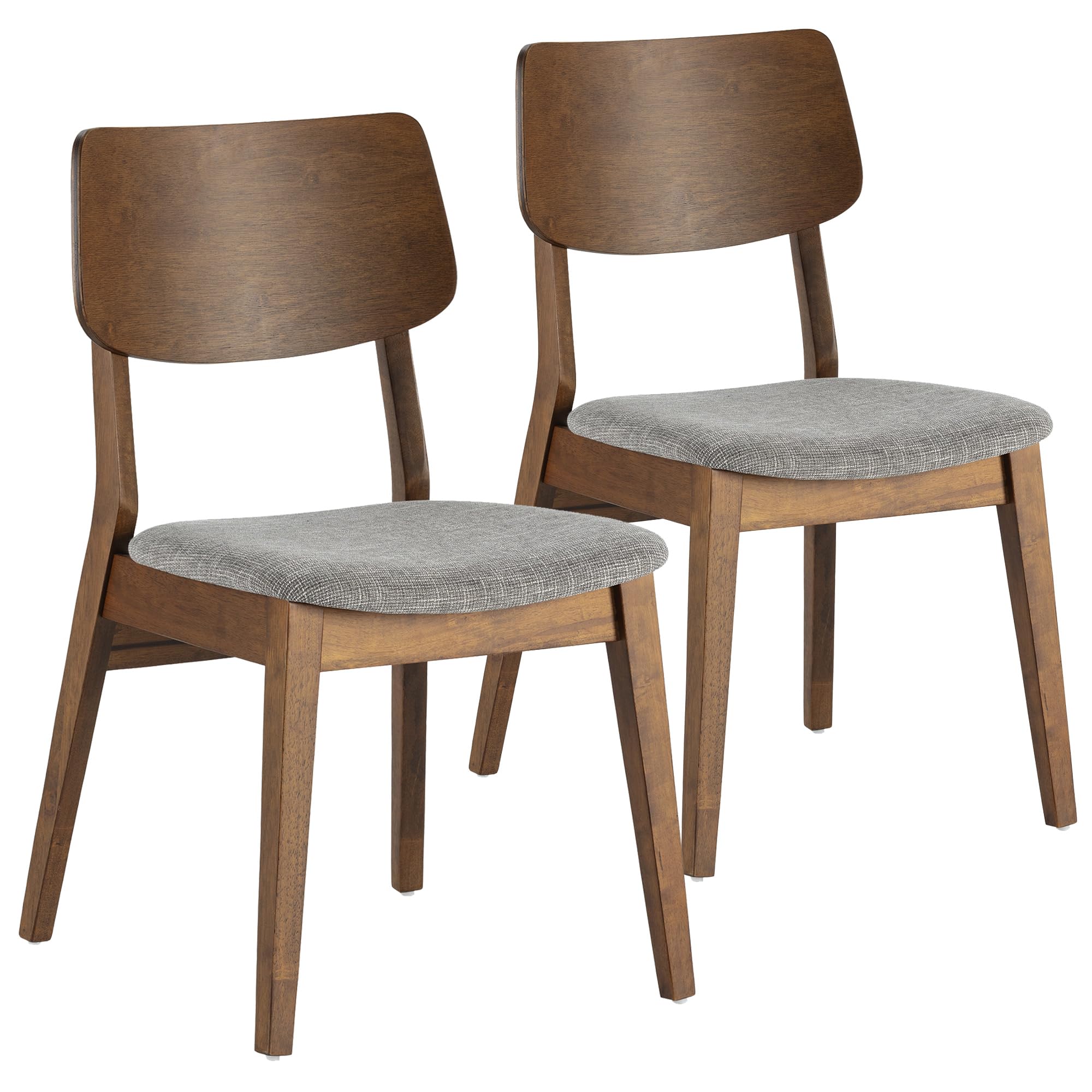 HOMN LIVING Pack 2 sillas Susi Color Nogal, Madera Maciza, 49 cm (Ancho) 52 cm (Profundo) 82 cm (Alto)