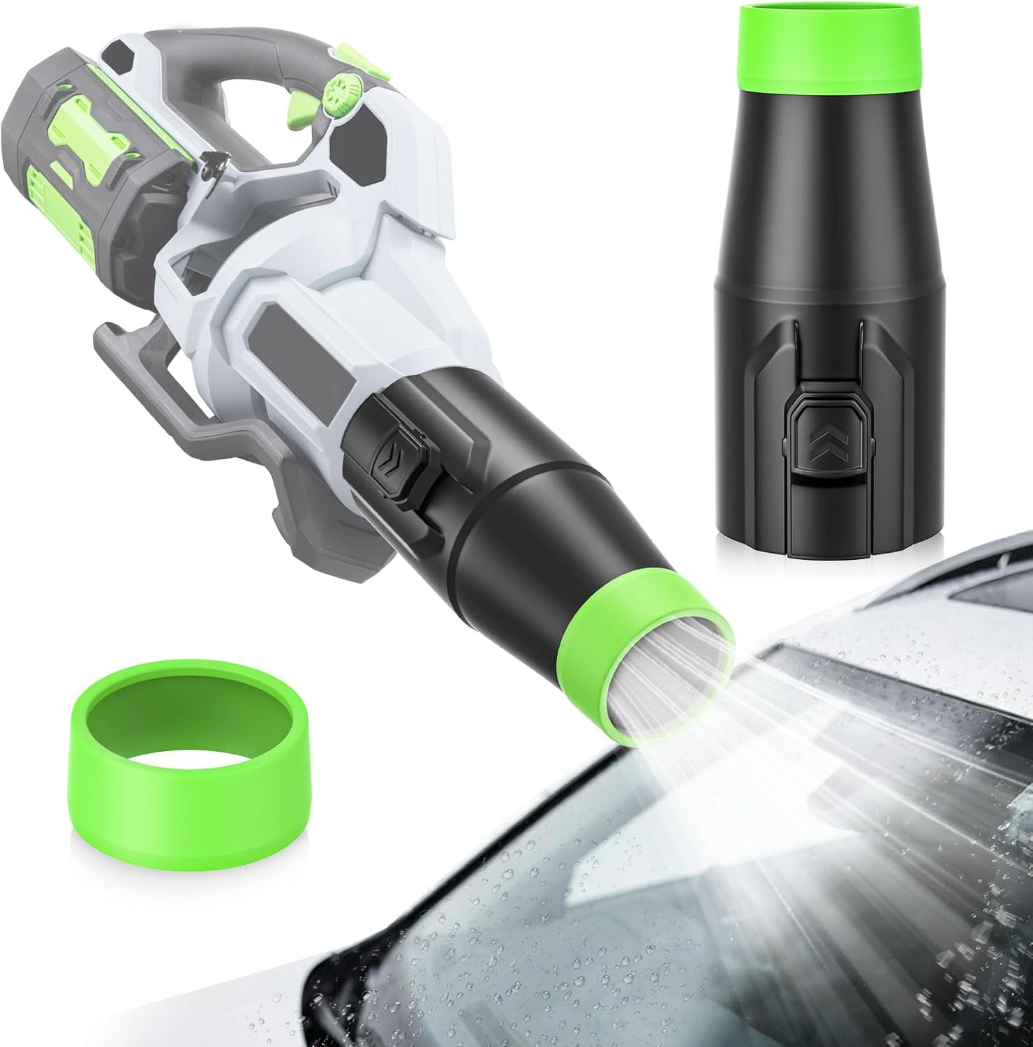Car Drying Nozzle Compatible for EGO Leaf Blower Nozzle Compatible for 530 575 580 615 650 765 670 1 Pack + 2 Car Scratch Protectionn Sleeve