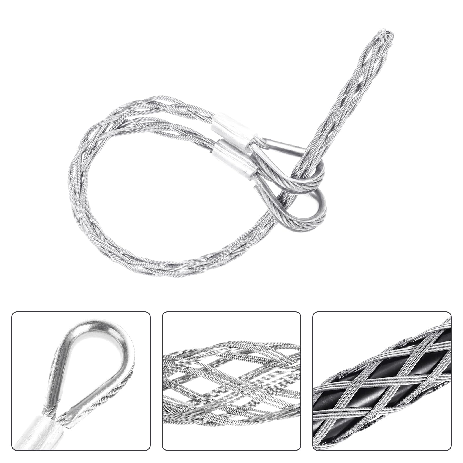 QUARKZMAN 37-50mm Od Câble Chaussettes de Tirage Grip 0.8M Double Tête Côté Tirer Fil Maille Outil de Tirage en Acier Galvanisé