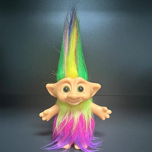 Miniatura 2 de Juego de 2 muñecas retro vintage Troll cromáticas, adorables para colecciones, proyectos escolares, artes y manualidades, recuerdos de fiesta